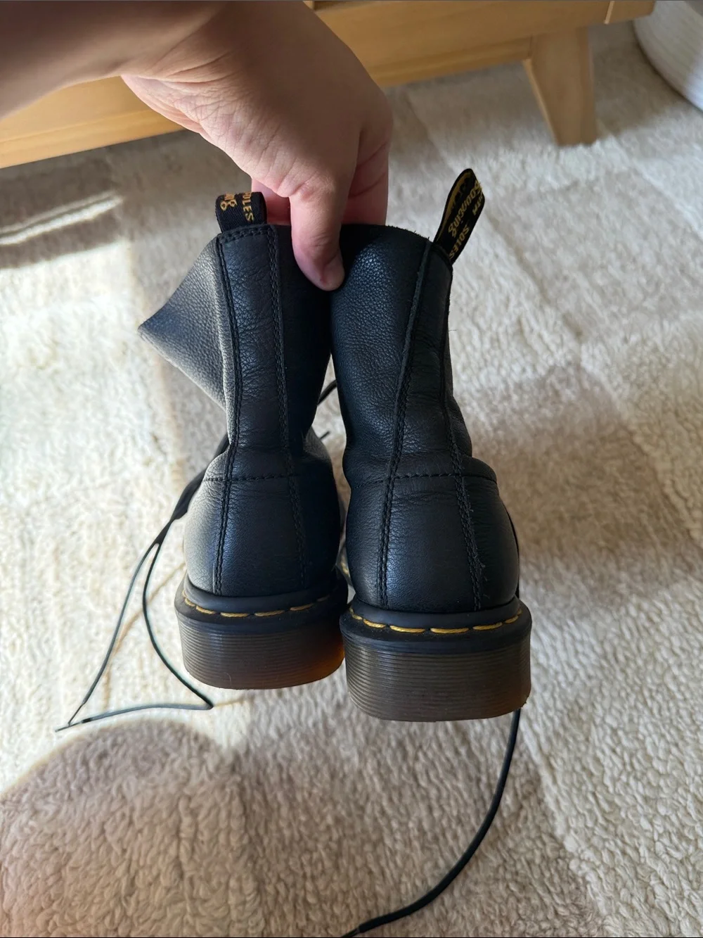 Dr. Martens Black Vegan Leather Lace-Up Boots